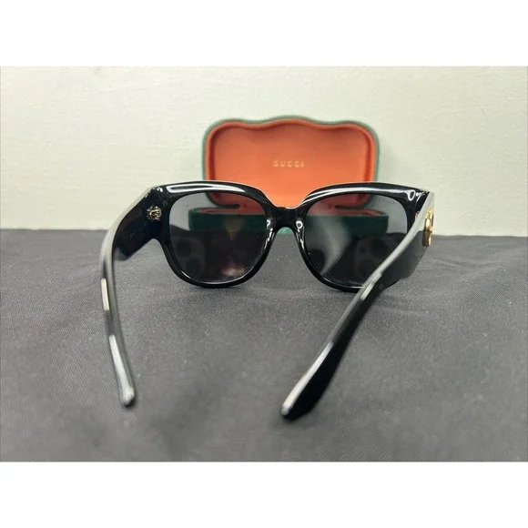 Gucci Acetate Square Frame Sunglasses GG0142SA-001 Black - Picture 12 of 16